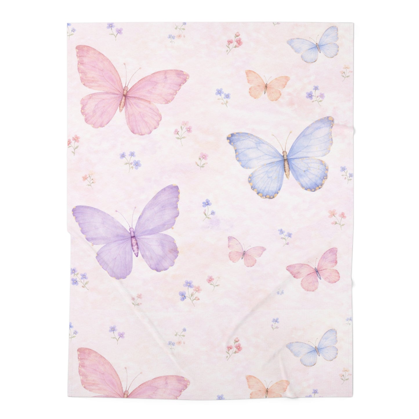 Manta envolvente para bebé mariposa — Envoltura de recién nacido floral rosa pastel
