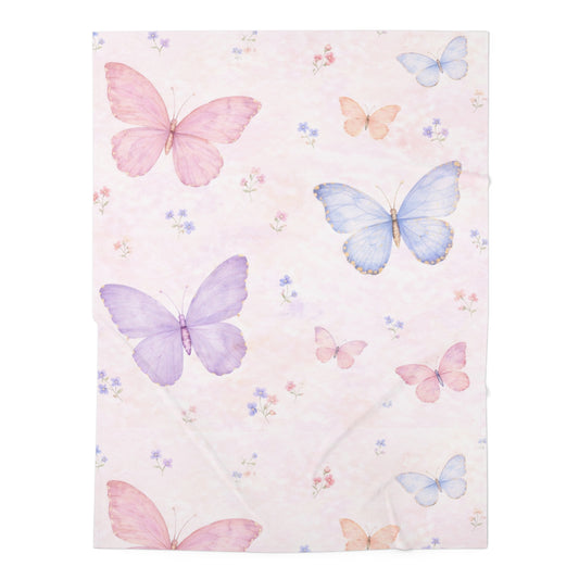 Manta envolvente para bebé mariposa — Envoltura de recién nacido floral rosa pastel