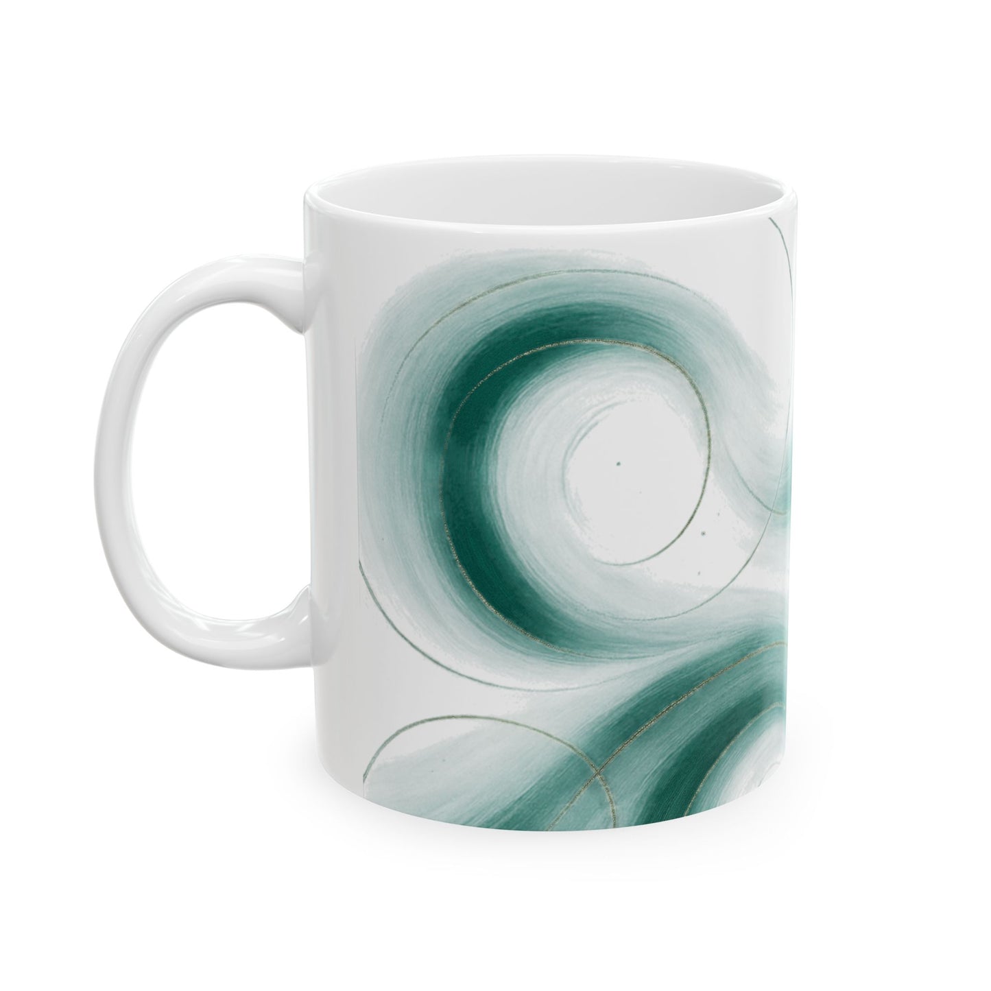 Bruma Marina, Colección Alma 3 — Taza de café con remolino abstracto (325 ml y 445 ml)