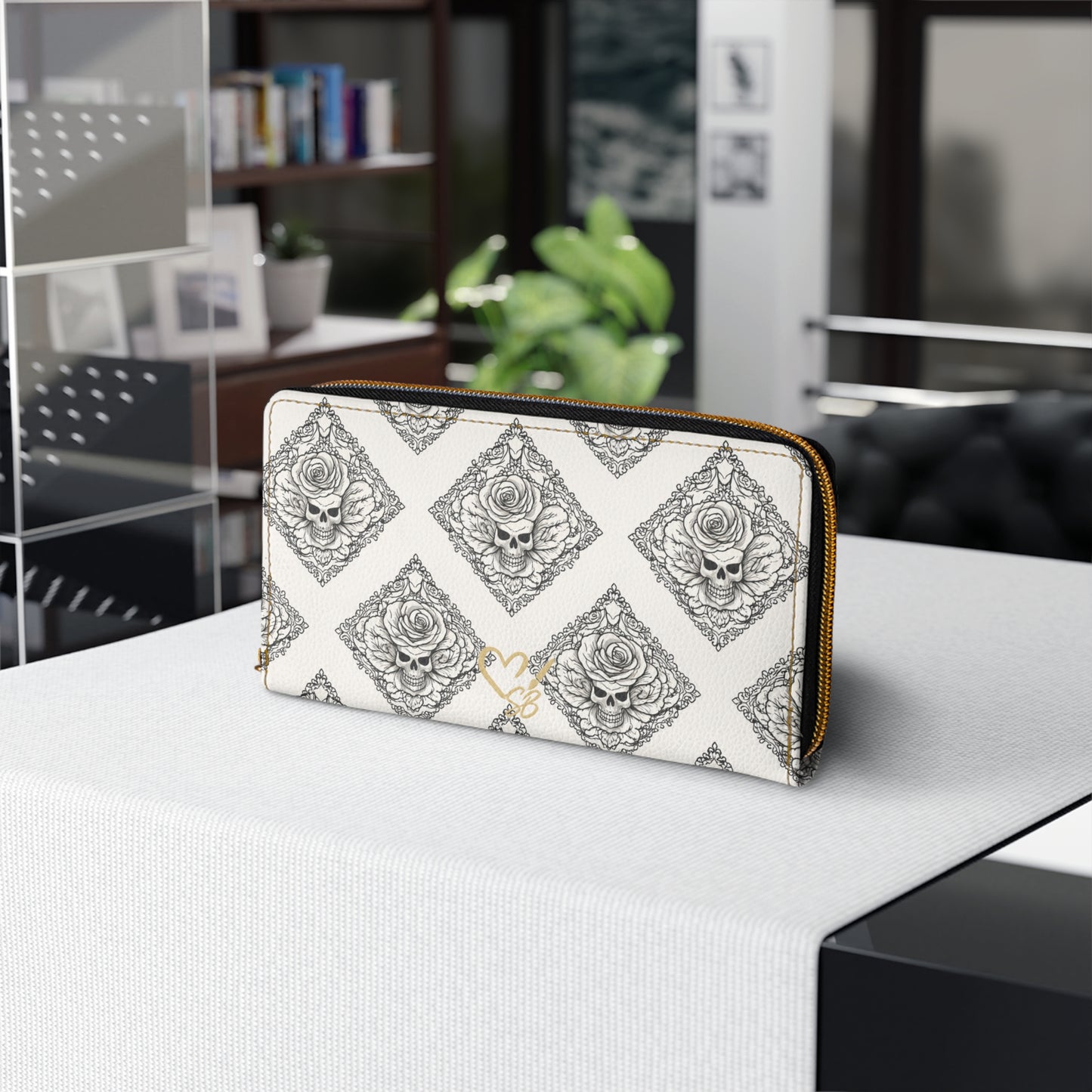 Relic Bloom Zipper Wallet — Gothic Floral Zip Clutch for Women