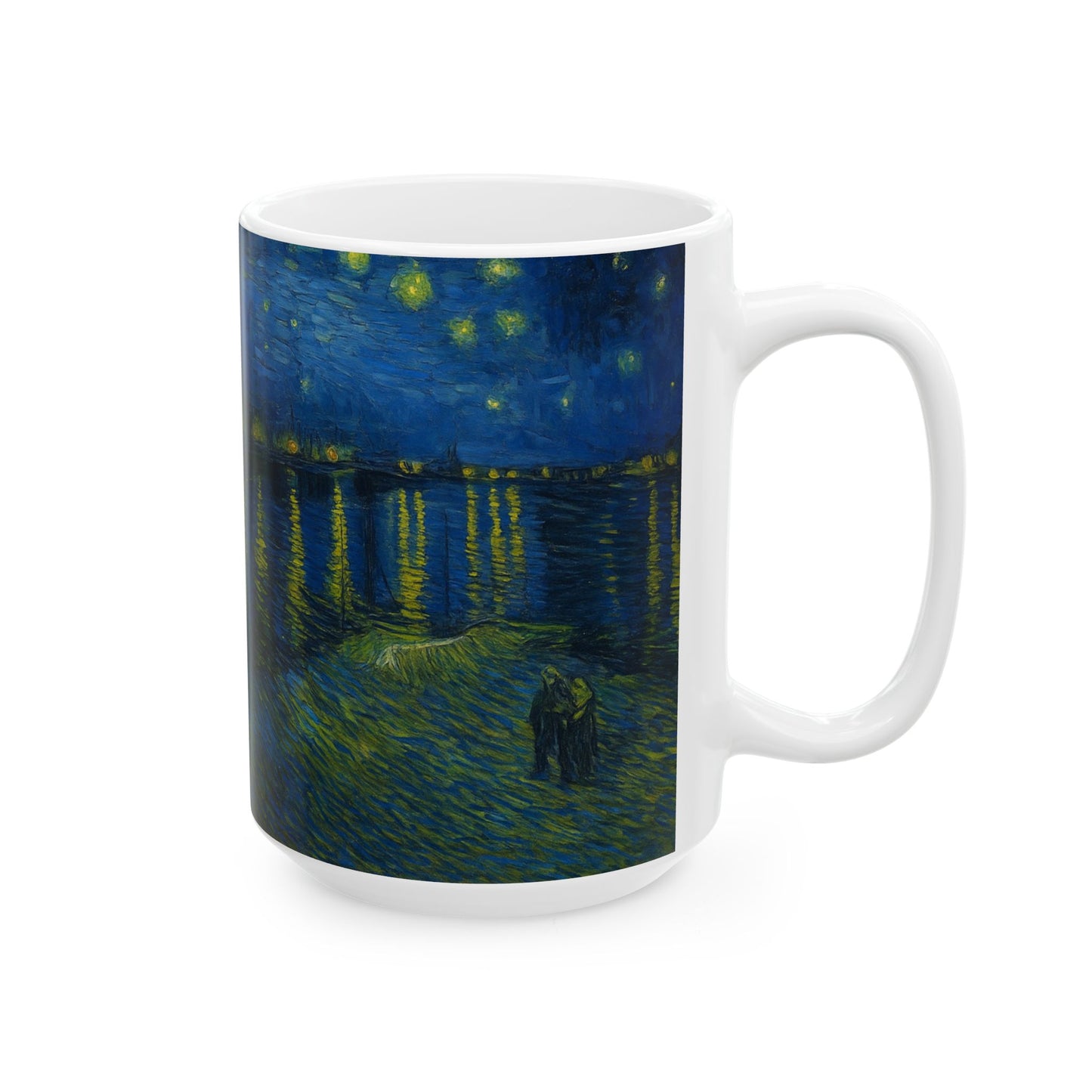 Taza de Cerámica Van Gogh Paisaje 4 - Ecos de los Maestros - Taza de Café Prado Sereno y Cielo (325 ml, 444 ml)