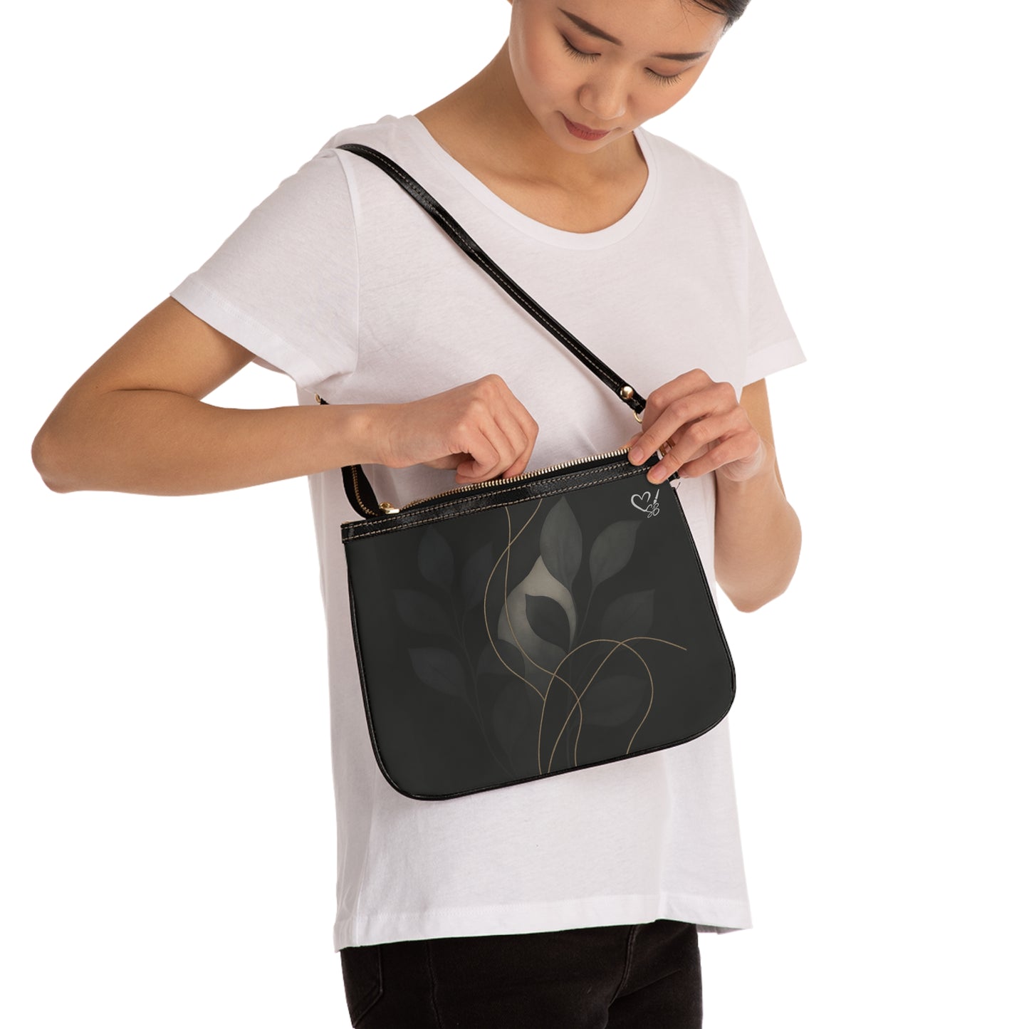 Shirley-Artisan Luxe Collection-Bolso de Hombro Pequeño — Elegante Bolso Bandolera con Estampado Floral Oscuro