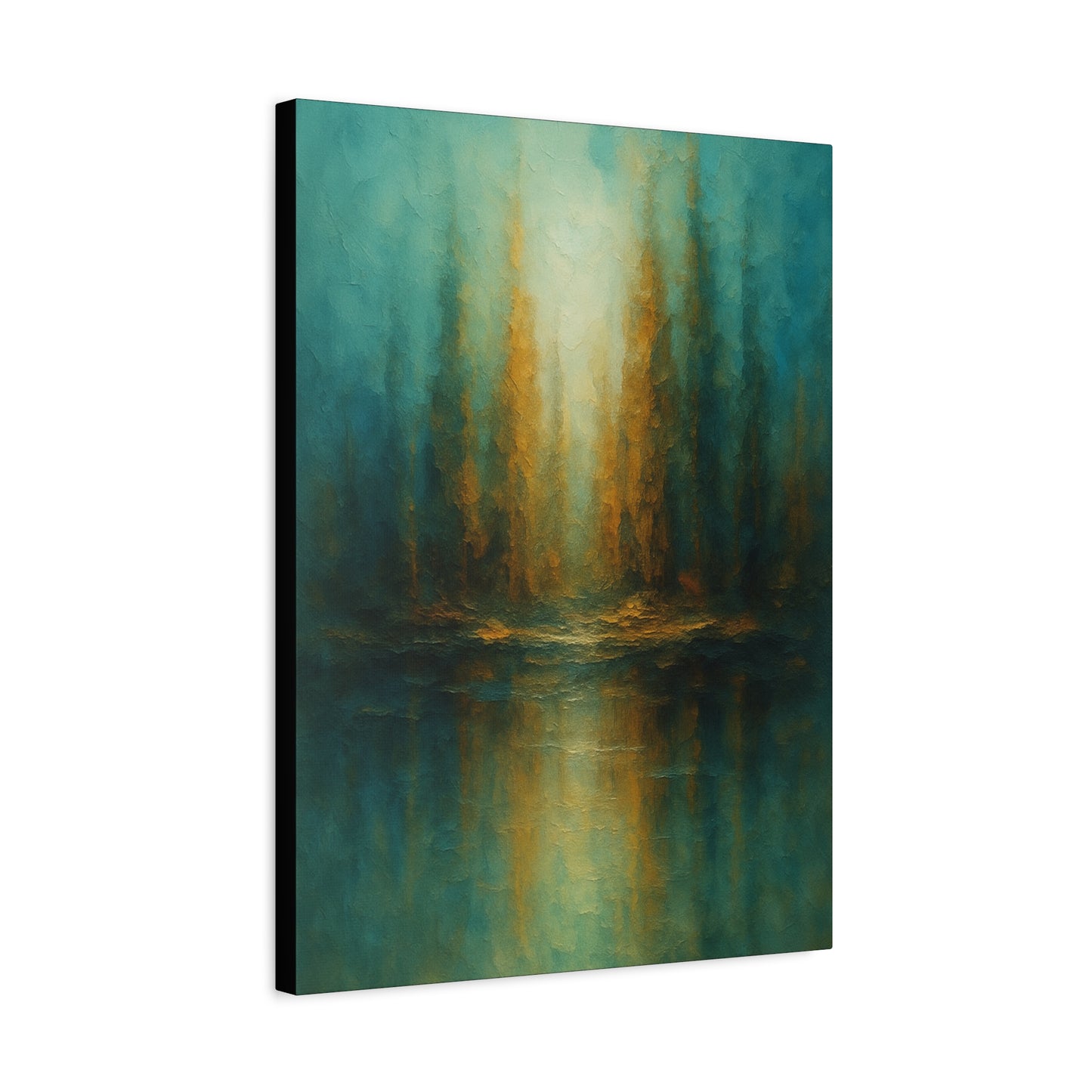 Teal and Gold-Abstract Collection- Canvas Wall Art — Matte Stretched Canvas