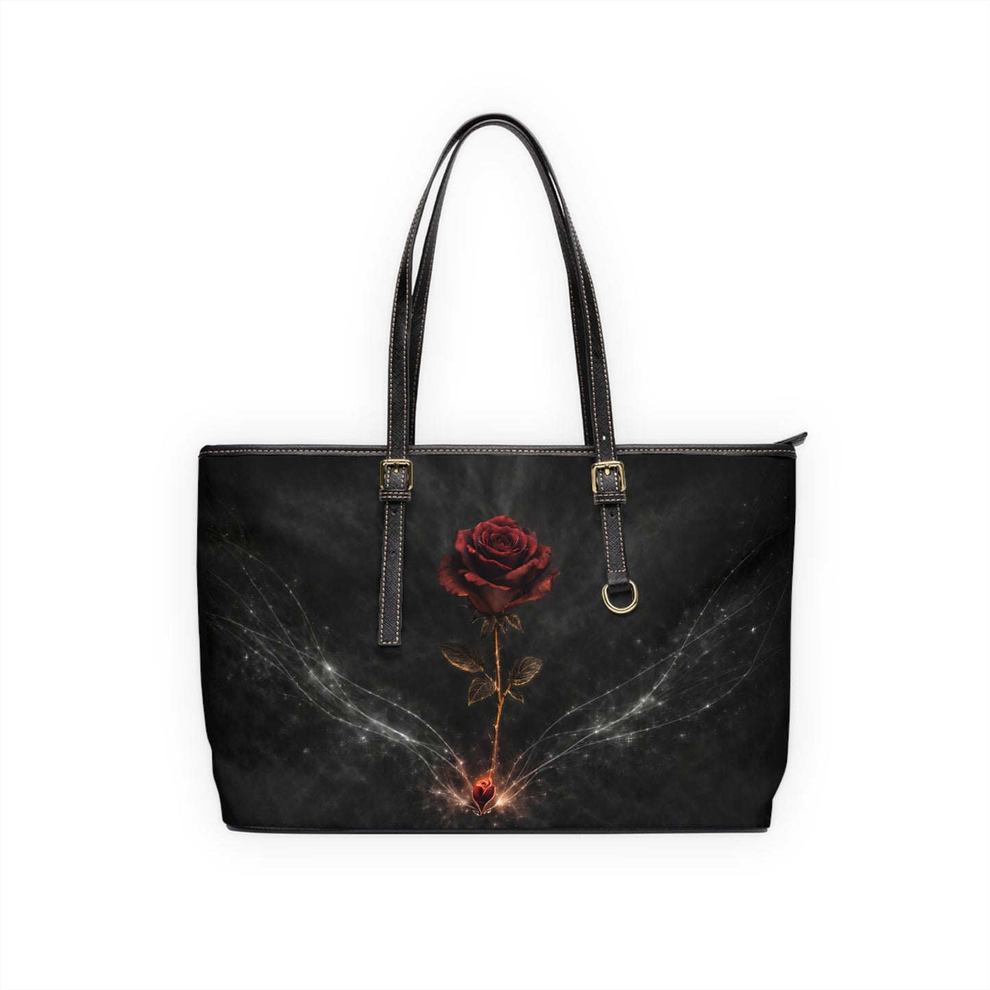 Flor Eterna-Colección Velo de Sombras-Bolso de Hombro de Piel Sintética