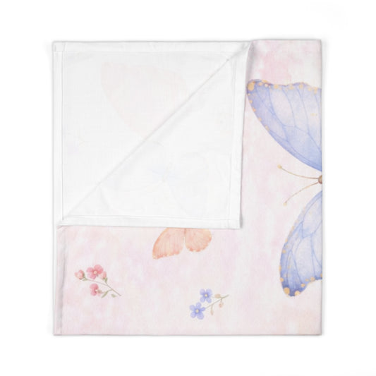 Manta envolvente para bebé mariposa — Envoltura de recién nacido floral rosa pastel
