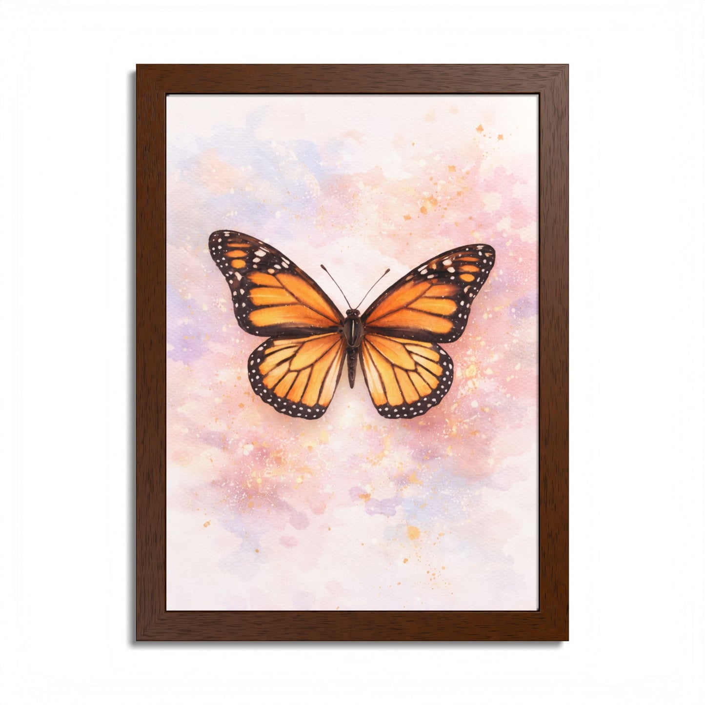 Póster enmarcado Mariposa Monarca — Arte de pared en acuarela para habitación de bebé y dormitorio