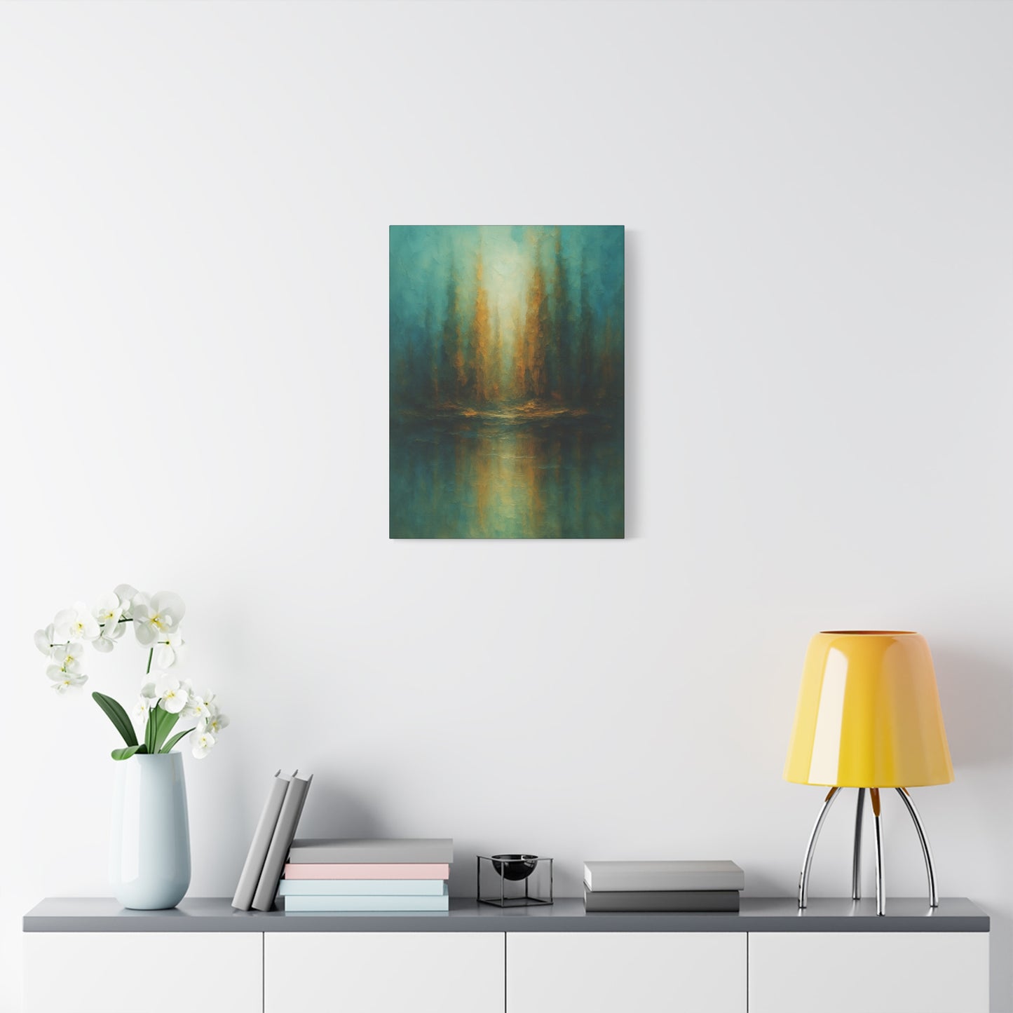 Teal and Gold-Abstract Collection- Canvas Wall Art — Matte Stretched Canvas
