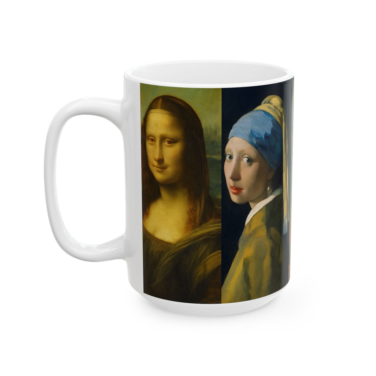 Artistic Ceramic Mug - Portraits Through History, Famous Artwork, Beautiful, Timeless