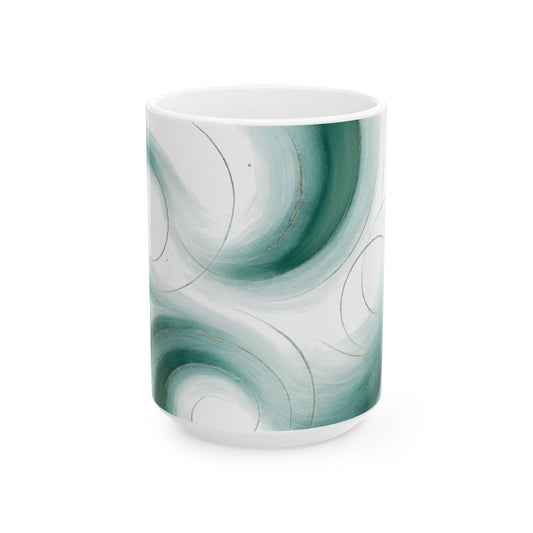 Ocean Mist 3-Soulful Collection — Abstract Swirl Coffee Cup (11oz & 15oz)