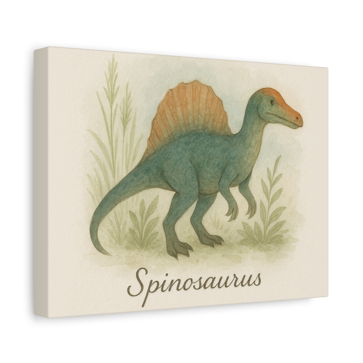 Spinosaurus Canvas Wall Art — Matte Stretched Dinosaur Print