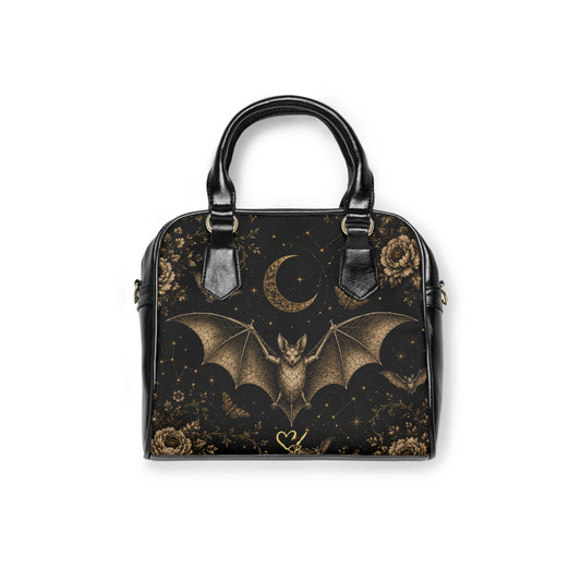 Eclipse Noir Shoulder Handbag — Vintage Vampire-Inspired Night Out Bag