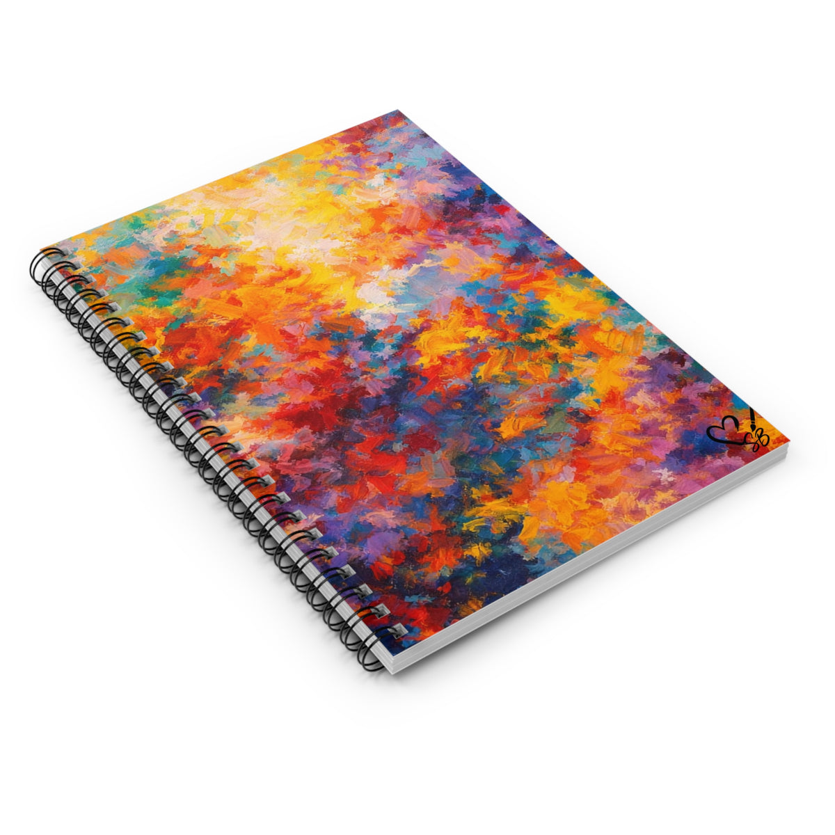 Spiral Notebook — Colorful Abstract Floral Art Ruled Journal
