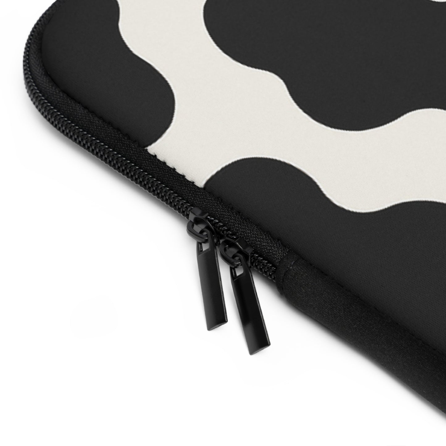 Funda para portátil con estampado de vaca - Estuche protector de neopreno en blanco y negro