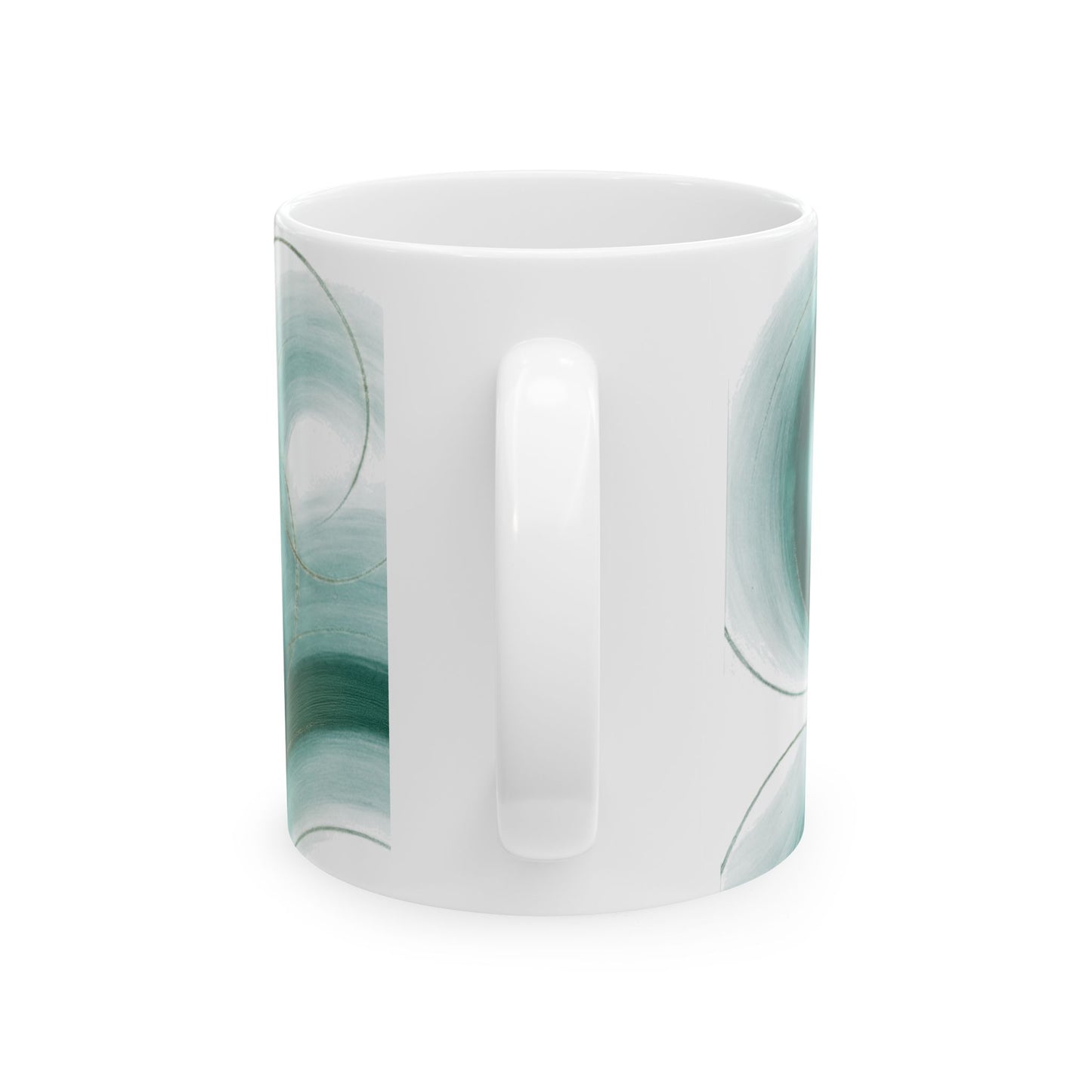 Bruma Marina, Colección Alma 3 — Taza de café con remolino abstracto (325 ml y 445 ml)