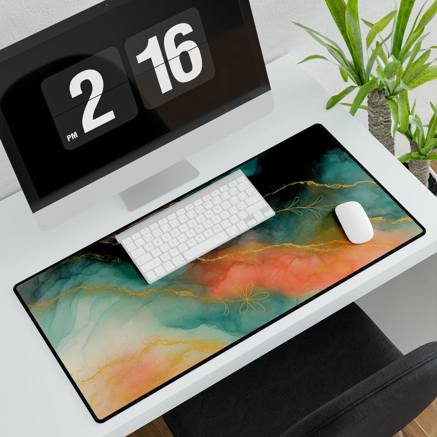 Fairy Garden- Abstract Collection-Elegant Abstract Desk Mat - Stylish Workspace Accessory