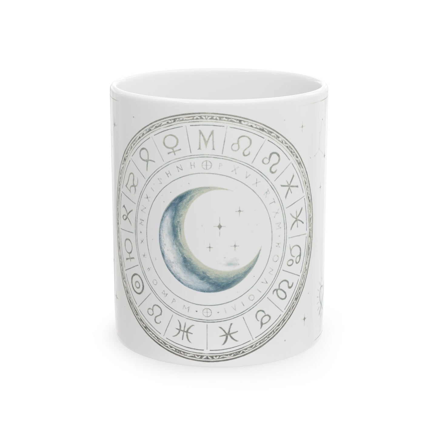 Taza Blanca Stellar Nova — Taza de Café de Cerámica de Astrología Celestial (325ml/444ml)
