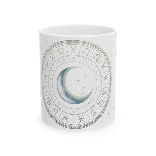 Stellar Nova White Mug — Celestial Astrology Ceramic Coffee Cup (11oz/15oz)