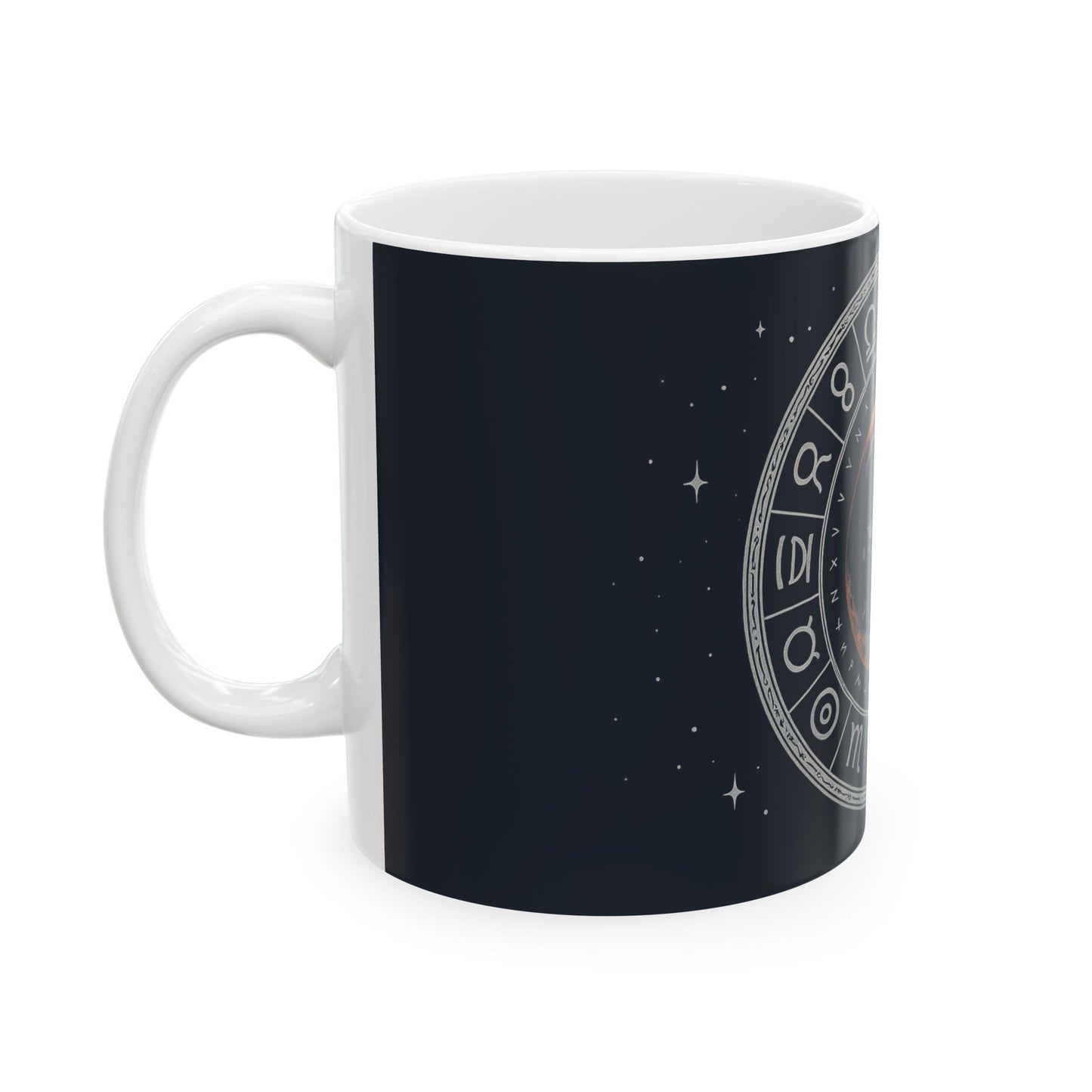 Taza de cerámica Eclipse Lunar — Taza de café de astrología de fases lunares del zodiaco (325 ml, 444 ml)