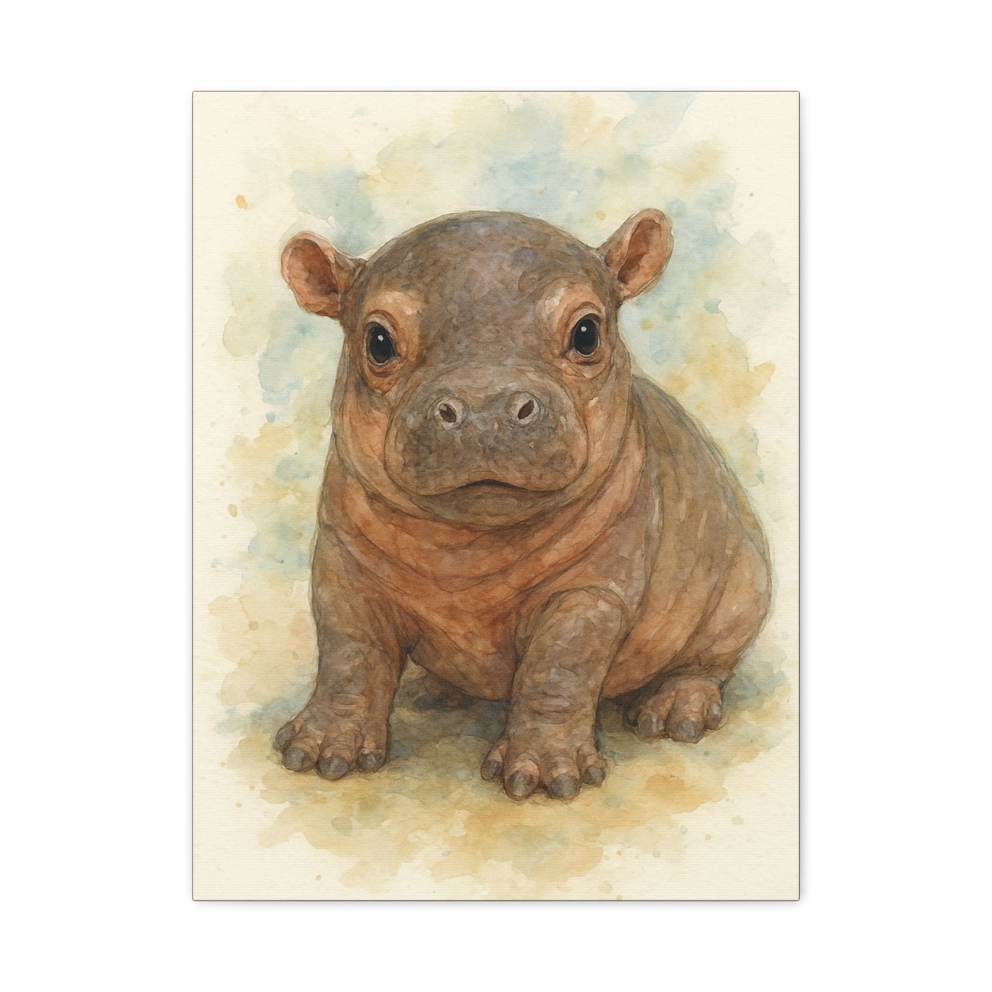 Baby Hippo-Canvas Wall Art - Savanah Collection