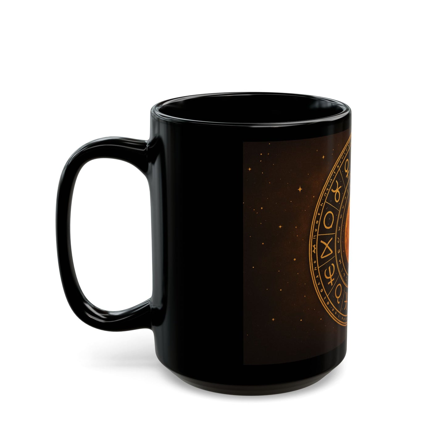 Eclipse solarTaza negra — Taza de café con símbolos del zodiaco (11 oz y 15 oz)