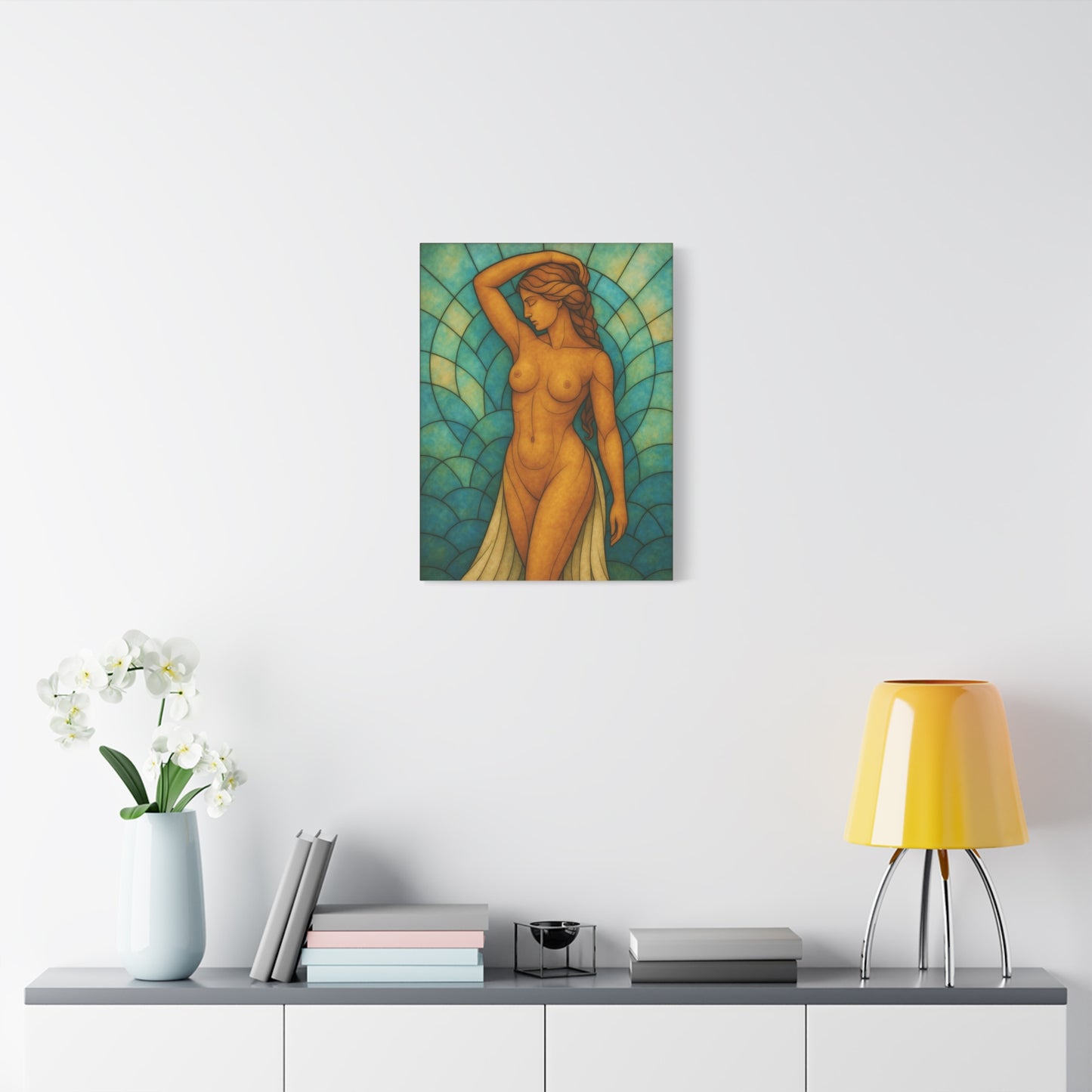 Etherial Stained Glass series -Stretched Canvas Art – Vibrant Figurative Design for Home Décor