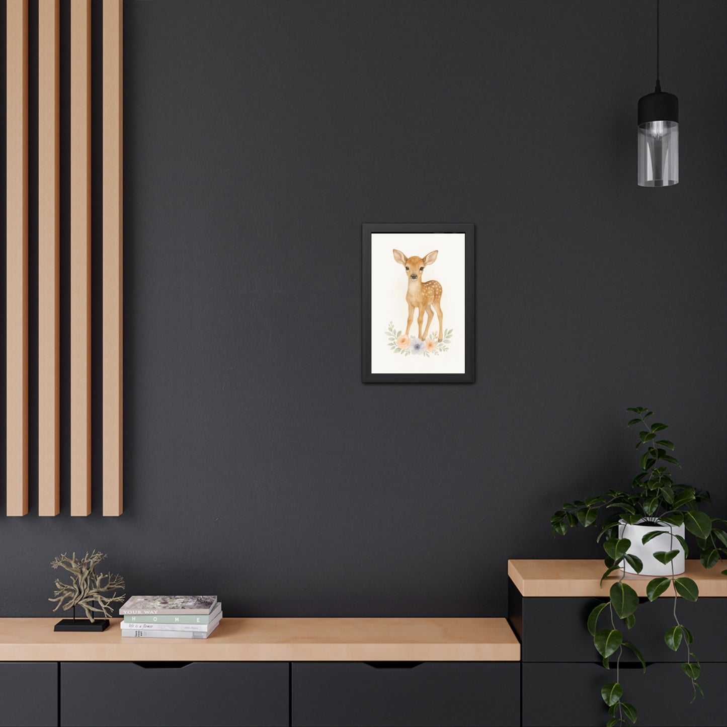 Póster enmarcado Fawn-Woodland Friends Country Chic