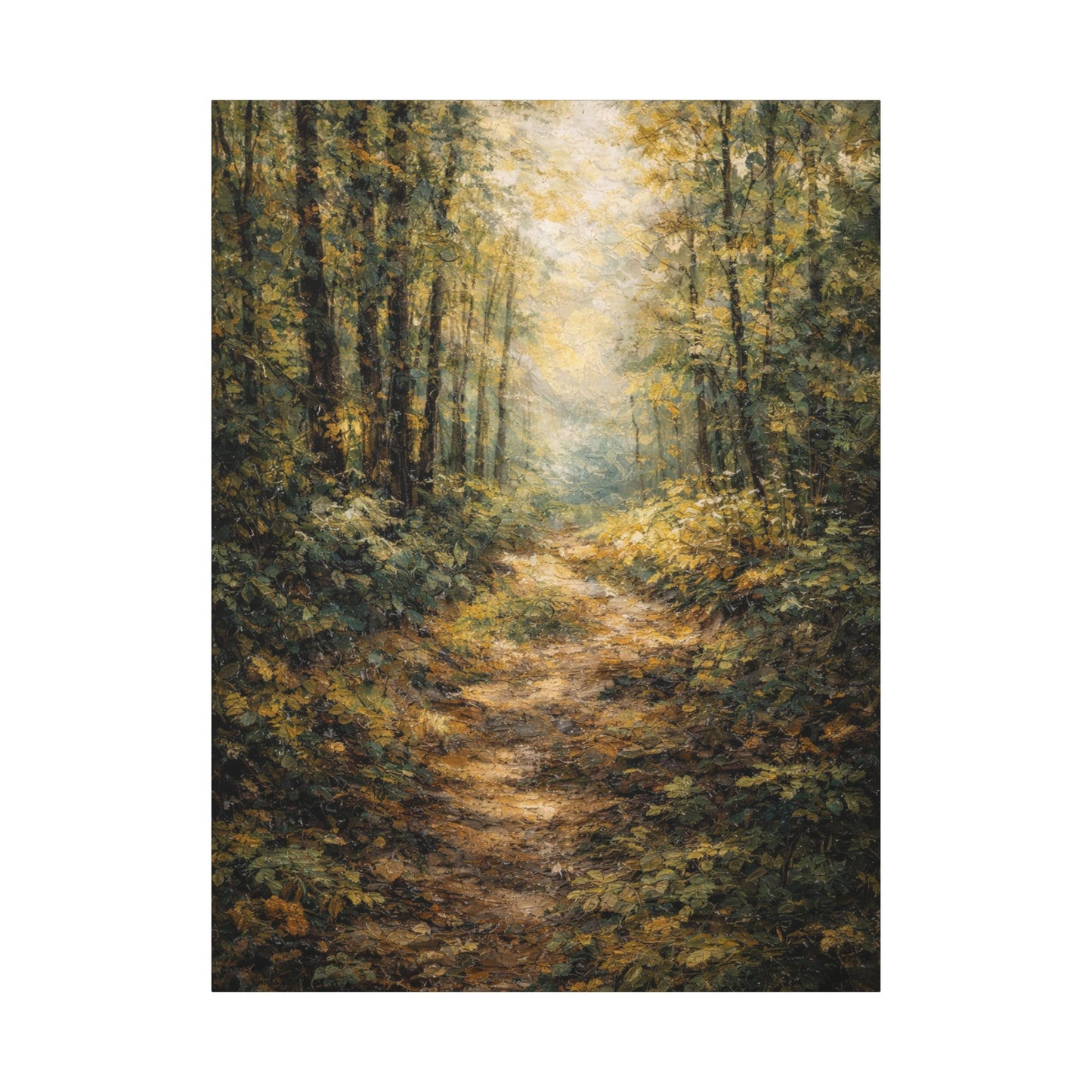 Lienzo Mate para Pared Sendero del Bosque – Paisaje Arbolado Tranquilo