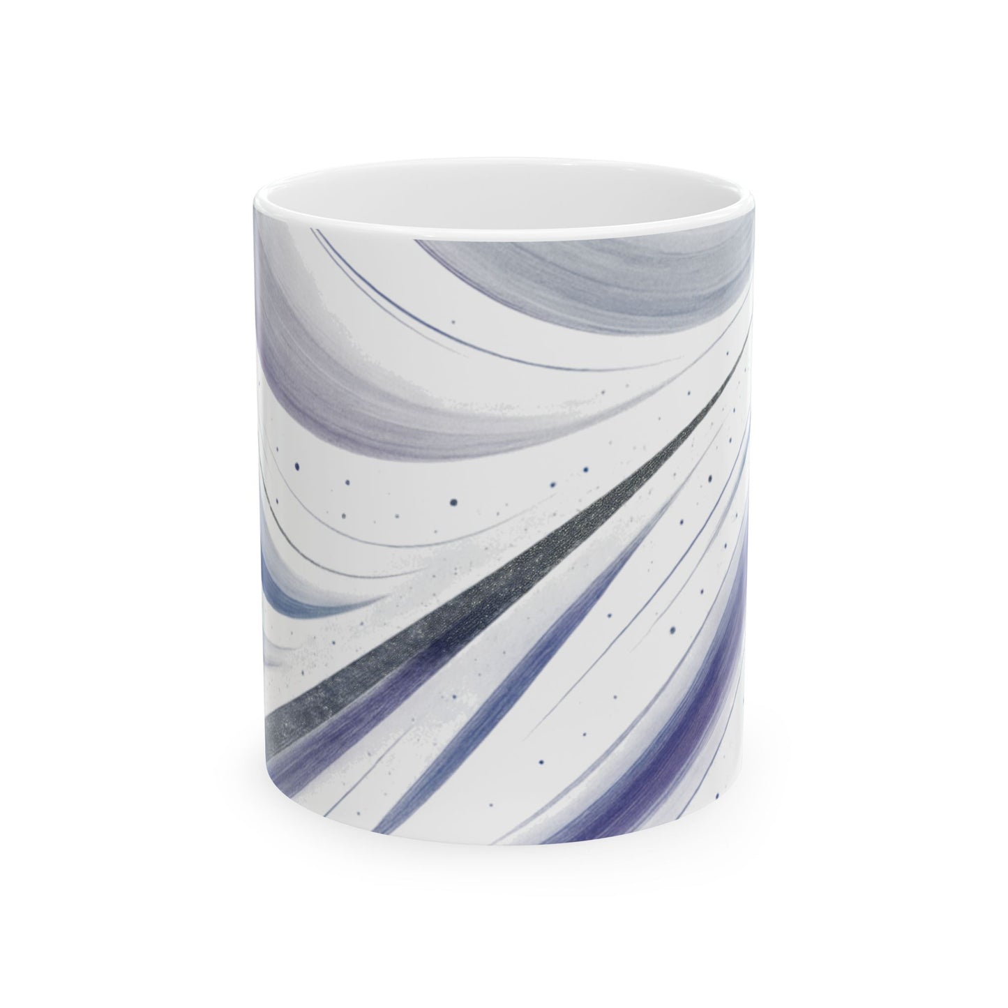 Blue Swirl-Soulful Collection- Ceramic Mug —Wave Pattern Coffee Cup (11oz, 15oz)