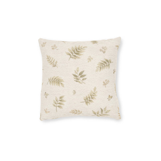 Cute Dino Nursery Square Pillow — Watercolor Baby Dinosaur Trio Decorative Throw Pillow