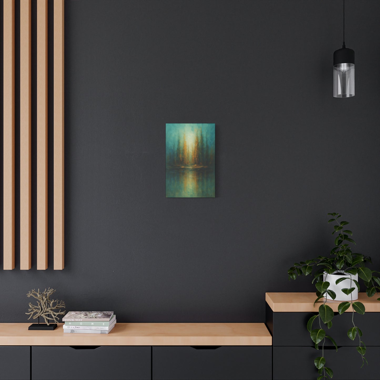 Teal and Gold-Abstract Collection- Canvas Wall Art — Matte Stretched Canvas