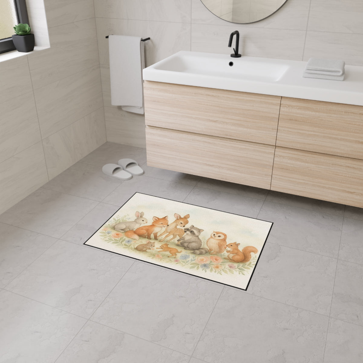 Woodland Friends Nursery Floor Mat — Modern Country Chic