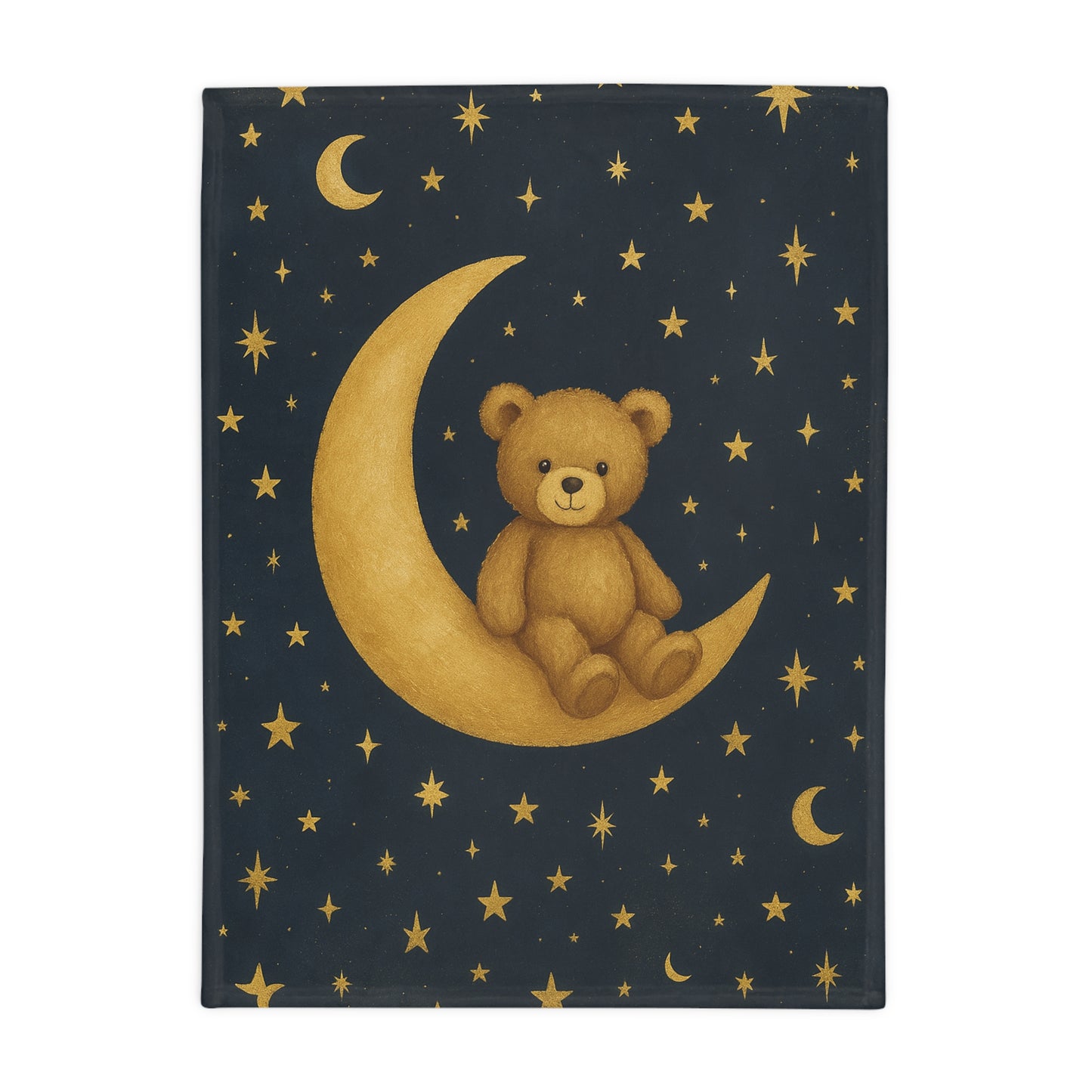 Manta de felpa aterciopelada "A la Luna" — Sueños celestiales-Manta para bebé de noche estrellada y acogedora