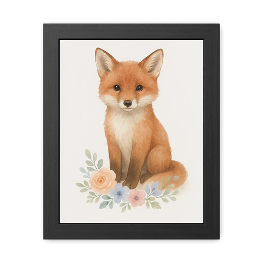 Fox-Woodland Friends Country Chic Framed Poster