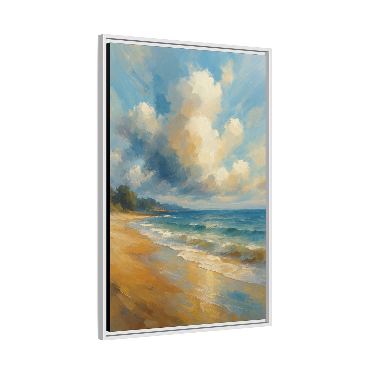 Morning Tide-Coastal Harmony Collection--Framed Seascape Canvas Wall Art