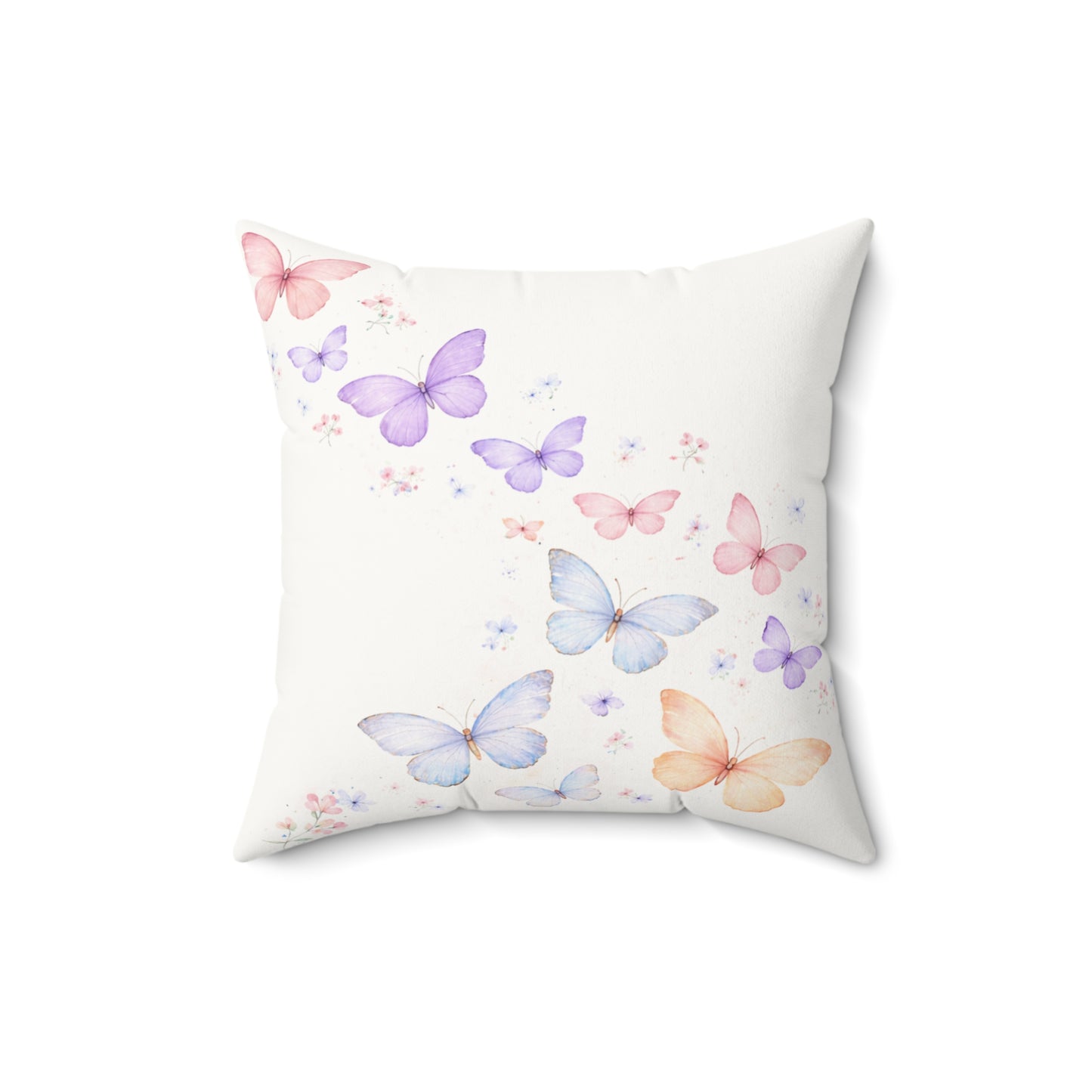 Butterfly Watercolor Throw Pillow — Pastel Flutter Decorative Pillow