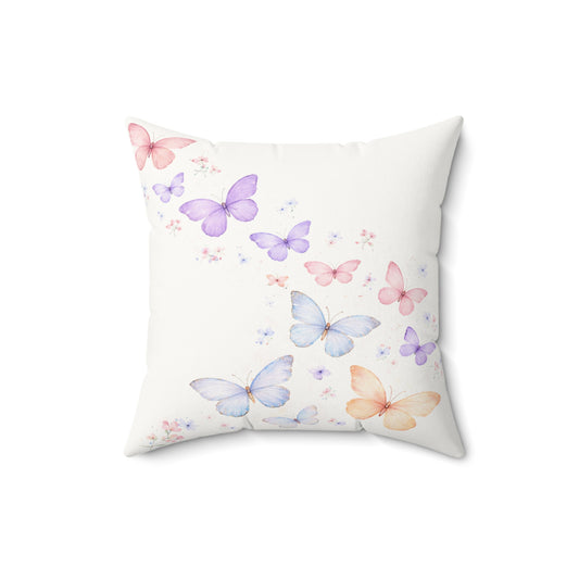 Almohada decorativa de mariposa en acuarela — Cojín decorativo de mariposa pastel