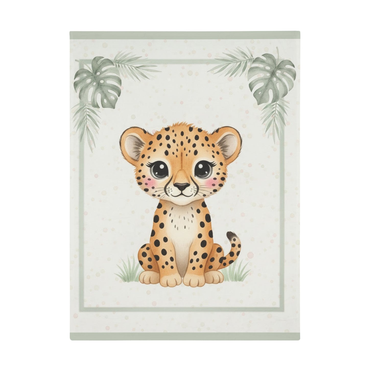 Baby Cheetah- Baby Safari Plush Blanket -Coordinates with Baby Safari nursery items Baby