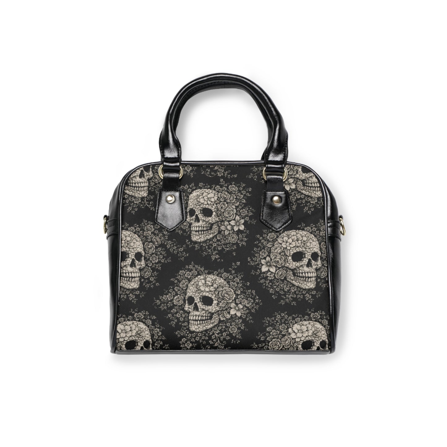 Bolso de Hombro Requiem Bloom – Cartera Satchel con Patrón Vintage
