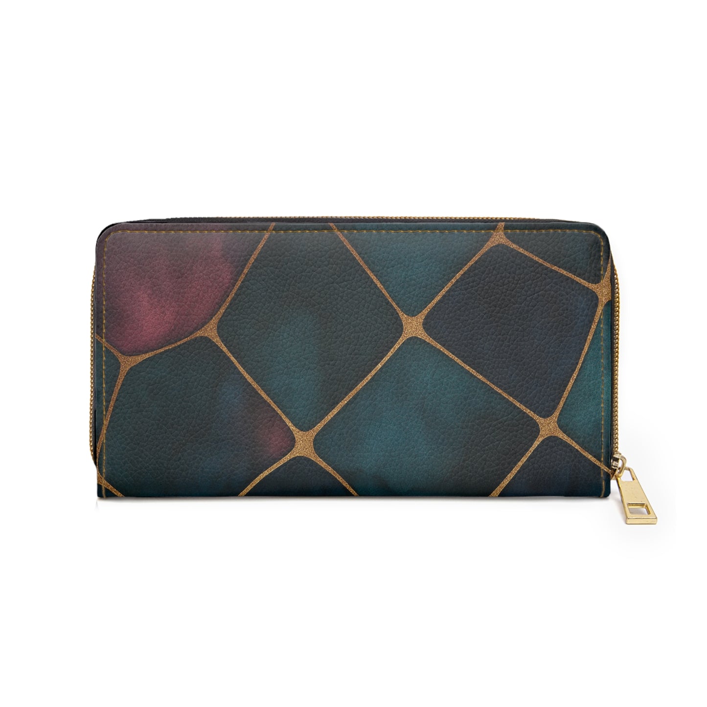 Abstract Stained Glass Zipper Wallet — Teal & Berry Luxe