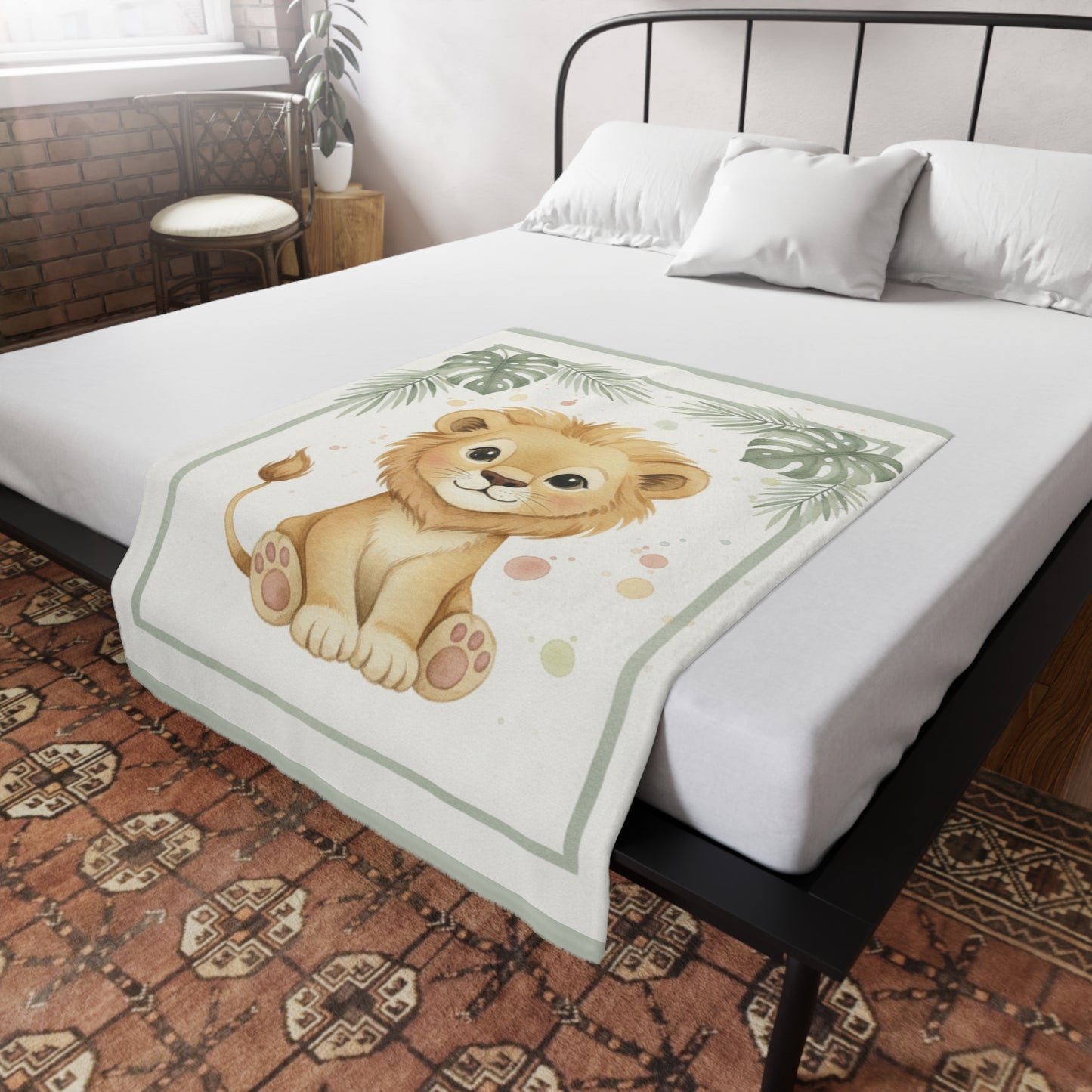 Baby Lion 2- Baby Safari Plush Blanket -Coordinates with Baby Safari nursery items Baby