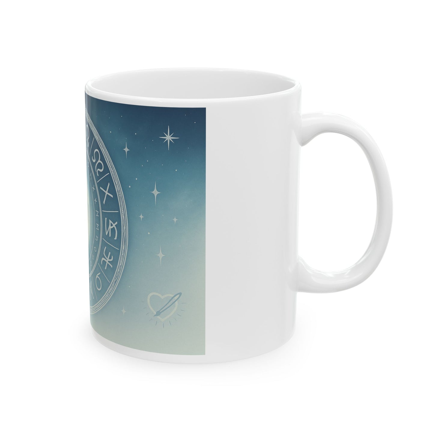 Zodiac Moon Ceramic Mug — Astrological Symbols Coffee Cup (11oz/15oz)