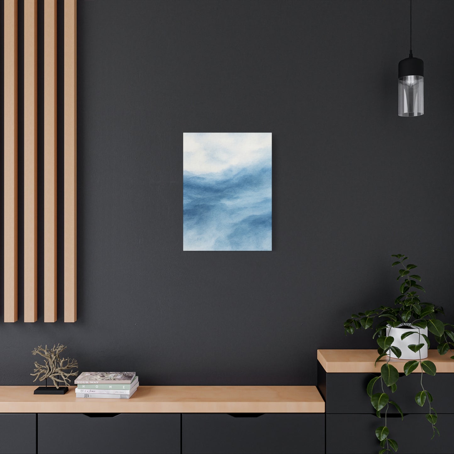 Lienzo Impreso "Océano de Acuarela Azul" 1 - Arte de Pared Estirado Mate