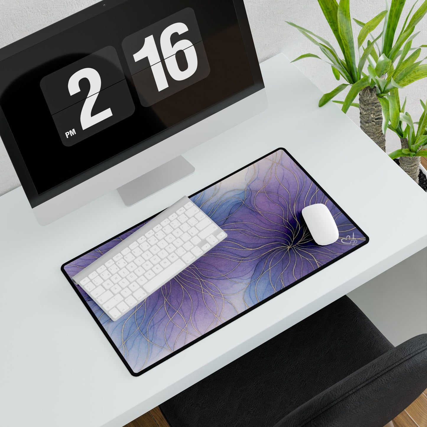 Lilac Dreams — Artistic Collection Acrylic Ink Desk Mat for Home Office