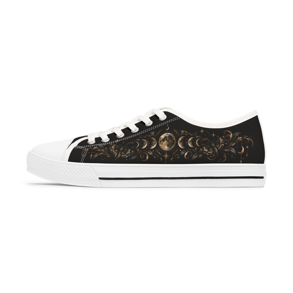 Low Top Sneakers — Gothic Celestial Lunar Pattern
