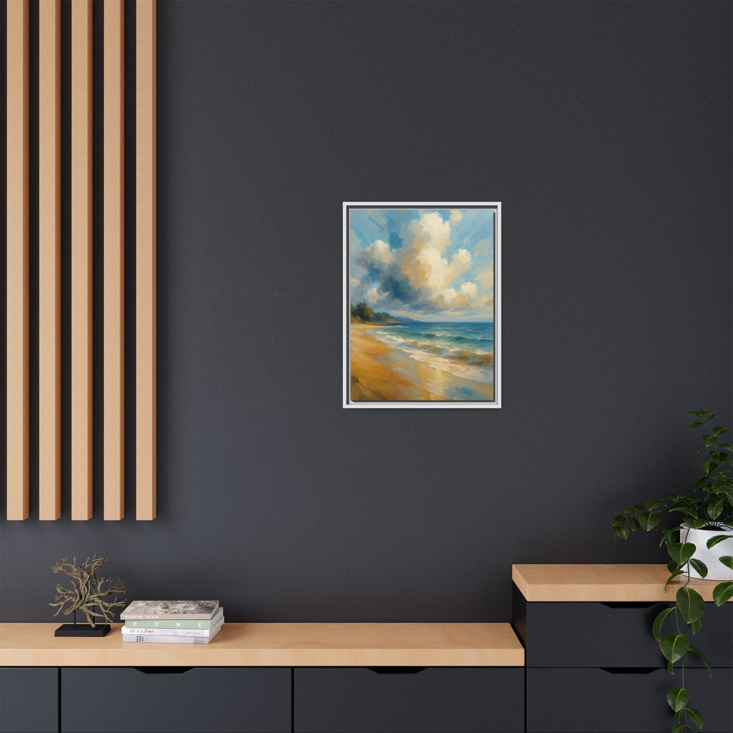 Morning Tide-Coastal Harmony Collection--Framed Seascape Canvas Wall Art