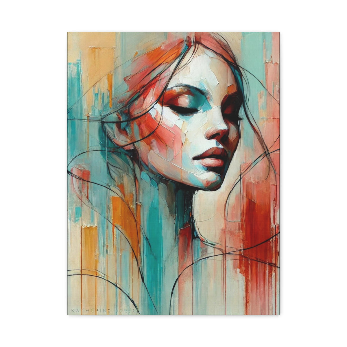 Serenity - Lienzo de Arte - Estampado Abstracto Femenino - Obra de Arte Relajante y Moderna