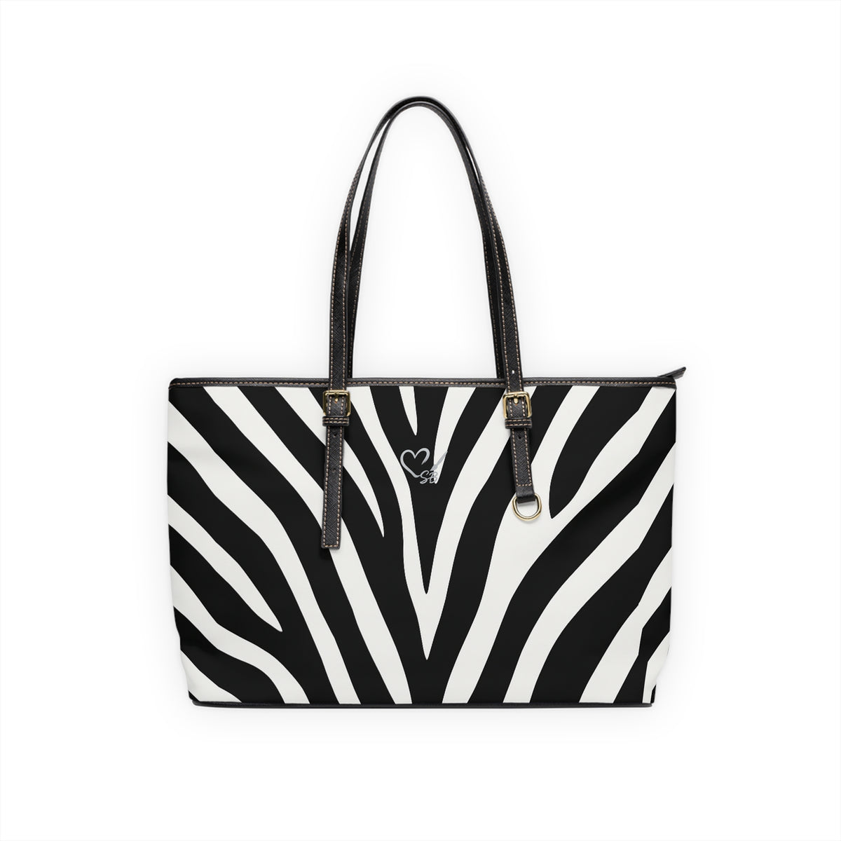 Bolso de hombro de piel sintética con estampado de cebra – Bolso de mano blanco y negro para el estilo diario