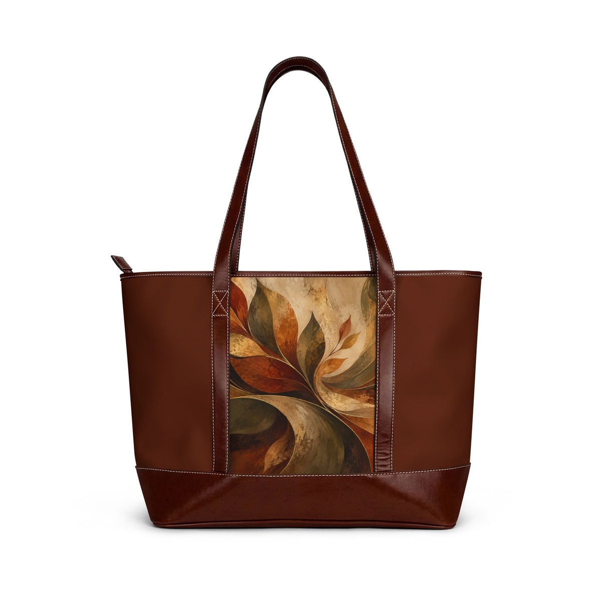Autumn Mosaic Handbag — Abstract Fall Leaf Art Tote