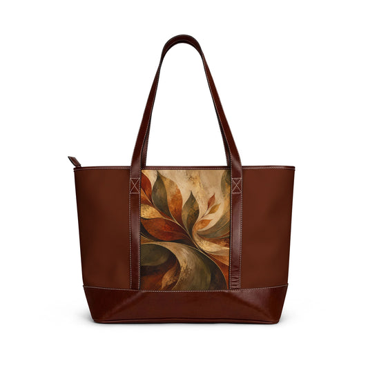 Autumn Mosaic Handbag — Abstract Fall Leaf Art Tote