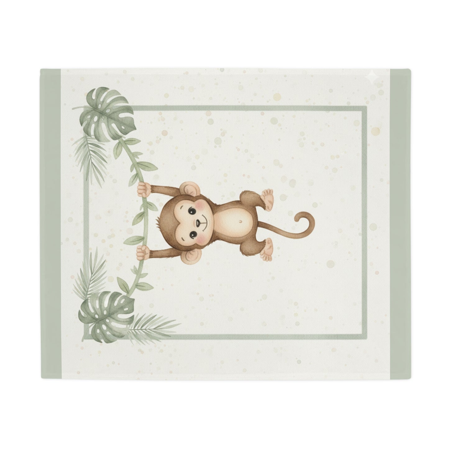 Baby Monkey  2- Baby Safari Plush Blanket -Coordinates with Baby Safari nursery items Baby